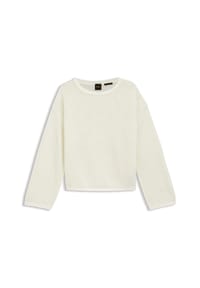 BOSS Orange - Pullover, offene Netzstruktur, Baumwolle, für Damen - 118 OPEN WHITE