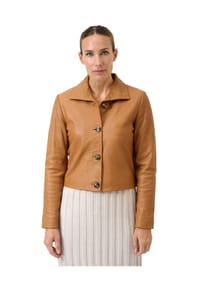 RICANO - Damen Lederjacke Juliette mit Knopfverschluss - Cognac