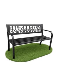 Akord - Gartenbank LISSA mit Rückenlehne - schwarz