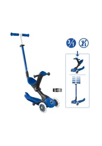 GLOBBER - GO-UP DELUXE LIGHTS dunkelblau, mit Leuchtrollen und Leuchtmodul - blau