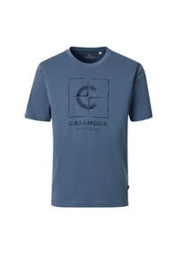 CASAMODA - Herren T-Shirt uni Basic Circular Knit - 108 blau