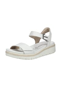 Tamaris - Riemchensandalen, Leder, Emblem, für Damen - 100 WHITE
