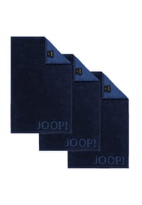 JOOP! - Gästetuch Classic Frottierkollektion, 3er Pack - 30x50 cm, Walkfrottier - Anthrazit