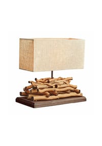 LOBERON - Tischlampe Caribou leinen/braun - leinen/braun