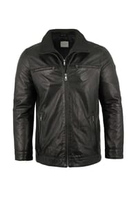 bugatti - Herren Lederjacke Lammnappa schwarz - schwarz