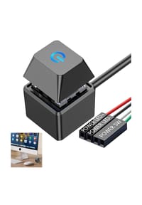 MANIKE - Desktop PC Power Button - Externer Computer Ein/Aus-Schalter mit LED-Beleuchtung & 1.8m Verlängerungskabel für Mainboard - 