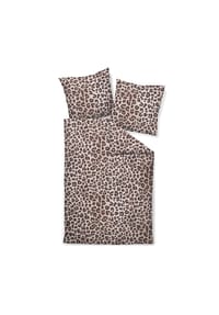 Janine® - Bettwäsche 2 teilig - MODERN ART S, Mako-Satin, Baumwolle mercerisiert, Leo-Print - Braun