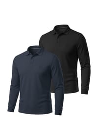 normani® - 2er Set Herren Langarm Poloshirt Lyroe - Anthrazit
