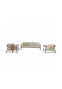 LOBERON - Sitzgruppe FSC®-100% Clarmontaine braun/beige - braun/beige