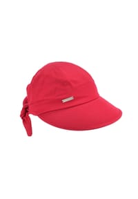 SEEBERGER - Baumwollstoff Schirmmütze mit Schleife 468796-0 - cassis