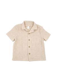 maximo® - GOTS MINI BOY-Hemd, Kragen kurzer Arm, Musselinstoff - altindigo-weiß-streifen