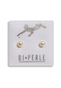 DI PERLE® DI PERLE Schmuckkollektion - Süßwasser Zuchtperlen Ohrringe Ohrstecker aus 585er Gelbgold - weiß