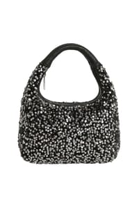 collezione alessandro® - Schultertasche Pailetten Abendtasche mit Pailetten - silber