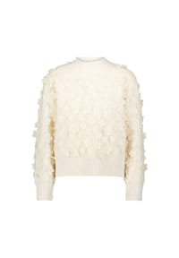 zero - Pullover mit 3 D Blüten - Eggnog