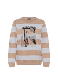 olsen - Sweatshirt mit Streifendessin und Rundhalsausschnitt - Hazelnut