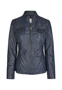 7eleven - Lederjacke SEFEMA mit Taschen - Dunkelblau