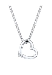 elli. DIAMONDS - Halskette Herz Liebe Diamant (0.015 Ct.) 925 Silber - Gold