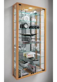 VCM. Glasvitrine hängend | Vitrine Glas mit ESG-Sicherheitsglas | Maße ca. H. 115 xx B. 59 x T. 18 cm| Hängevitrine Glas | Modern und platzsparend | Glas Vitrinenschrank - Vitrosa Maxi Spiegel