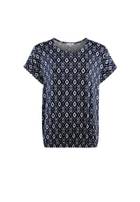 STOOKER® - STCLEA PRINT Damen T-Shirt - blue ikat aop