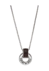 EMPORIO ARMANI - Herren Kette mit Anhänger, Edelstahl - 9999 SILBER/BRAUN