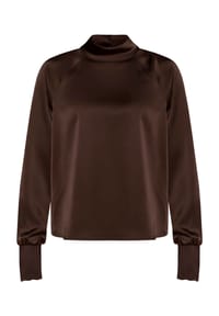zero - Satin-Bluse mit Kragen - Chocolate Plum