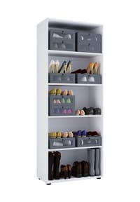 VCM. - Holz-Regal | Maße: B. 70 x H. 178 x T. 40 cm | 5 Fächer | Allzweckregal | Schuhregal | ohne Türen – Vandol - Buche