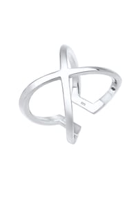 elli. - Ring Blogger Must-Have Statement Kreuz 925 Sterling Silber - Gold