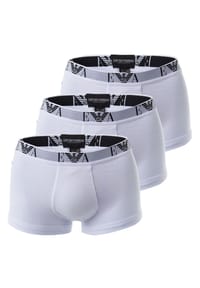 EMPORIO ARMANI - Herren Shorts 3er Pack - Trunks, Pants, Unterwäsche, Stretch Cotton - weiß