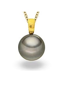 DI PERLE® DI PERLE Schmuckkollektion - Tahiti Zuchtperlen Anhänger aus 750er Gelbgold - anthrazit/grau