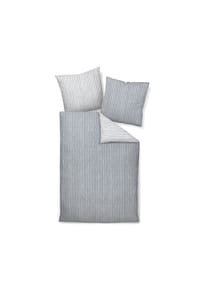 Janine® - Bettwäsche 2 teilig - DAVOS, Feinbiber, Baumwolle, gestreift - Braun/Beige