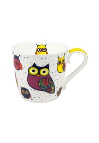 KÖNITZ - Colourful Animals Eulen Kaffeebecher, 415 ml - Bunt