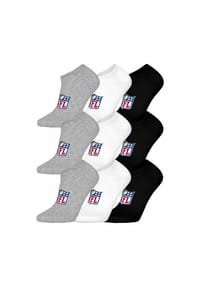 NFL - Unisex Sneaker-Socken, 9er Pack - NFL Shield 9Pack Sneaker Socks, Logo, Baumwollmischung - Dunkelblau/Weiß/Rot