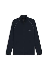 BOSS - Loungewear-Sweatjacke, Stehkragen, Logo-Stickerei, für Herren - 403 DARK BLUE
