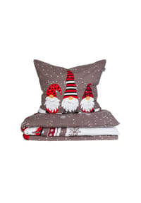 SCHIESSER Feinbiber Bettwäsche-Set Wichtel mit coolem Winter-Print - WICHTEL - Grau