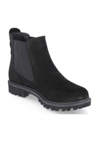 Tamaris - Chelsea Boots, Blockabsatz, Leder, für Damen - 007 BLACK UNI