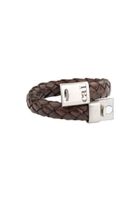 caї - Armband Lederarmband geflochten braun 21cm Edelstahl ohne Stein - braun