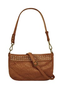 Samantha Look - Umhängetasche Echt Leder, Made In Italy - cognac