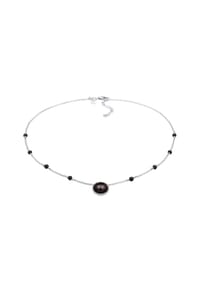 elli. PREMIUM - Halskette Onyx Edelstein Perlen Choker 925 Silber - Silber