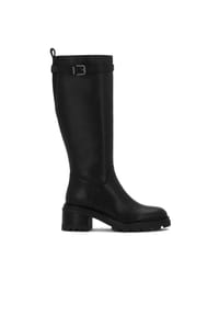 kazar - Lederstiefel mit breiten Absätzen - Schwarz