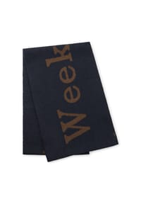 camel active - Strickschal mit Schriftzug - Navy Blau