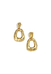 Adelia's - Geometrische Statement-Ohrhänger aus Edelstahl - goldfarben