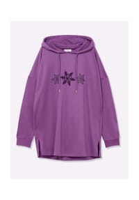 sheego - Kapuzensweatshirt - lila-traube-bedruckt