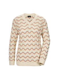 GOLDNER - Eleganter Ajour-Pullover - cremeweiß / gemustert