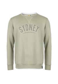 ROADSIGN® australia - Herren Sweatpullover Sydney Crew mit Frontprint, weiche Baumwollmischung, sportlicher Sweater für Casual- und Outdoor-Looks - grün