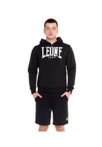 LEONE 1947 - Herren Kapuzensweatjacke mit Reißverschluss BIG LOGO - Black/White