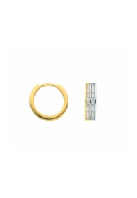 Adelia's - Damen Gold Schmuck 585 Gold Ohrringe  Creolen mit Zirkonia - gold