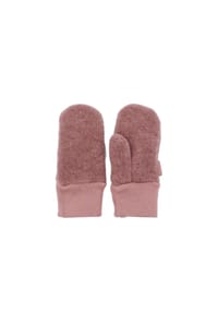 maximo® - GOTS MINI-Fausthandschuhe Daumen, Wollfleece, Strickbund - beigemeliert