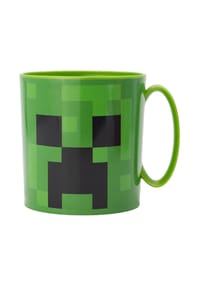 COFI - Minecraft Becher Mikrowellengeeigneter Kunststoffbecher 390?ml – Motiv - Grün 9x8x11cm