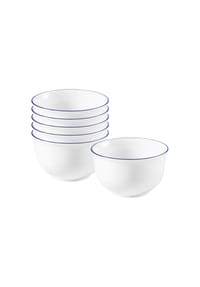 Seltmann Weiden Müslischalen Compact Blaurand ø 12,7 cm 6er Set weiß-blau - COMPACT - weiß-blau