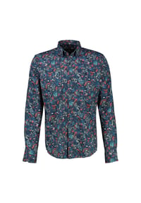 LERROS - Langarmhemd mit floralem Printmuster - CLASSIC NAVY